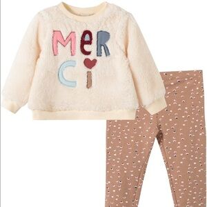 Peek Essentials Sherpa Merci Sweatshirt and Leggings 3-6M